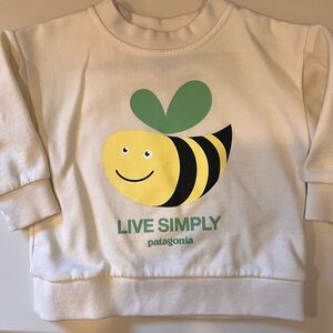 Patagonia Cream and Green Bee Graphic Hoodie